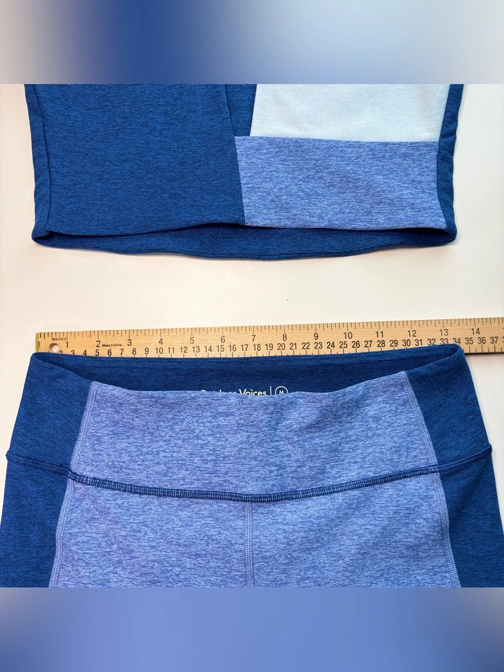 Outdoor Voices Venus Crop Top Leggings Set Blue Colorblock Medium